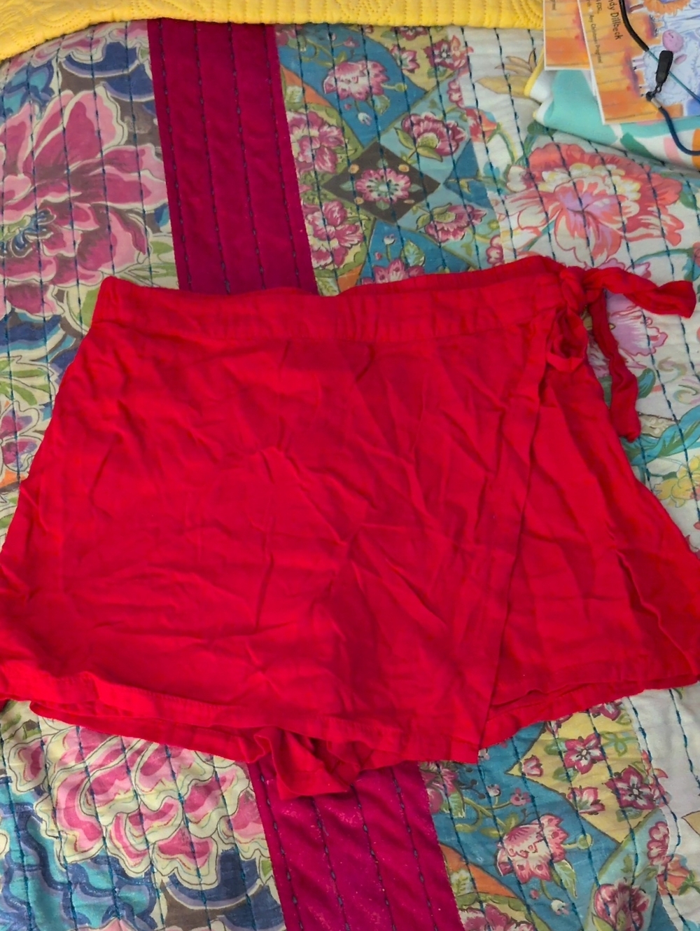 True Craft Red Women's Skort with Side Tie